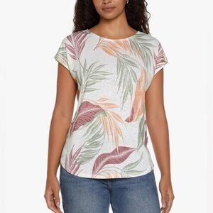 Orvis Women’s Linen Blend Short Sleeve Top multicolor small